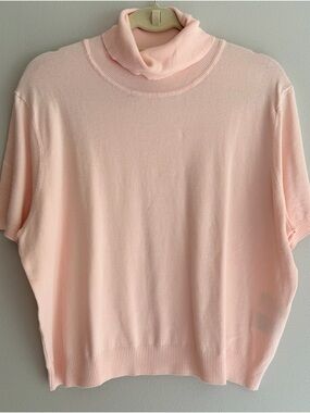 Divided Pale Pink Ribbed ShortsleevedTurtleneck Top